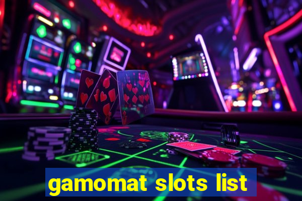 gamomat slots list