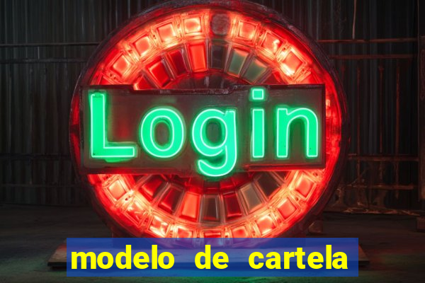 modelo de cartela de bingo em branco