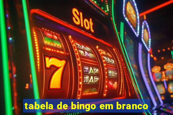 tabela de bingo em branco