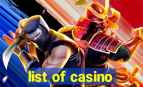 list of casino